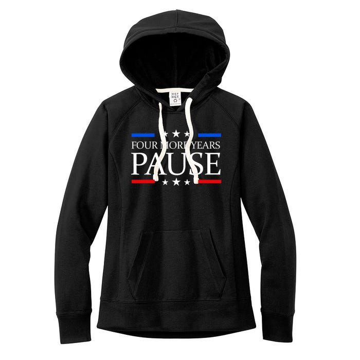 Four More Years Pause Joe Biden Funny Biden Quote Saying Women's Fleece Hoodie