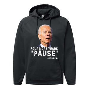 Four More Years Pause Joe Biden Funny Performance Fleece Hoodie