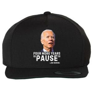 Four More Years Pause Joe Biden Funny Wool Snapback Cap