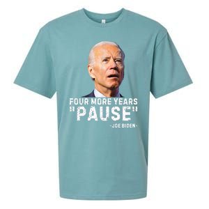 Four More Years Pause Joe Biden Funny Sueded Cloud Jersey T-Shirt