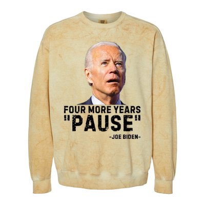 Four More Years Pause Joe Biden Funny Colorblast Crewneck Sweatshirt