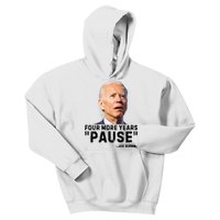 Four More Years Pause Joe Biden Funny Kids Hoodie