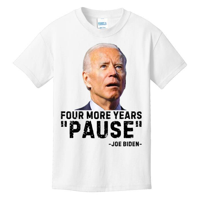 Four More Years Pause Joe Biden Funny Kids T-Shirt