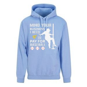 Funny Mind Your Business I Need Money To Pay For Baseball Unisex Surf Hoodie