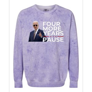 Four More Years Pause Joe Biden Colorblast Crewneck Sweatshirt