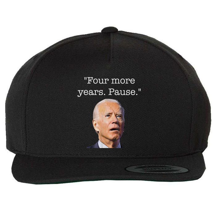 Four More Years Pause Biden Wool Snapback Cap