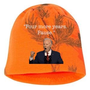 Four More Years Pause Funny Biden Quote Kati - Camo Knit Beanie