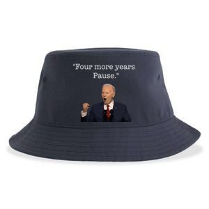 Four More Years Pause Funny Biden Quote Sustainable Bucket Hat