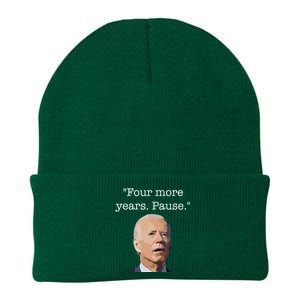 Four More Years Pause Funny Biden Quote Knit Cap Winter Beanie