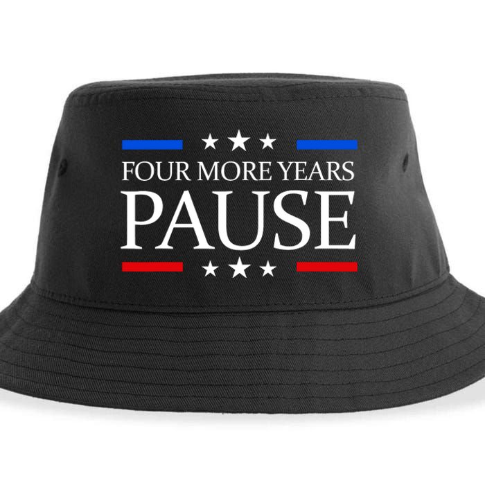 Four More Years Pause Funny Biden Quote Sustainable Bucket Hat