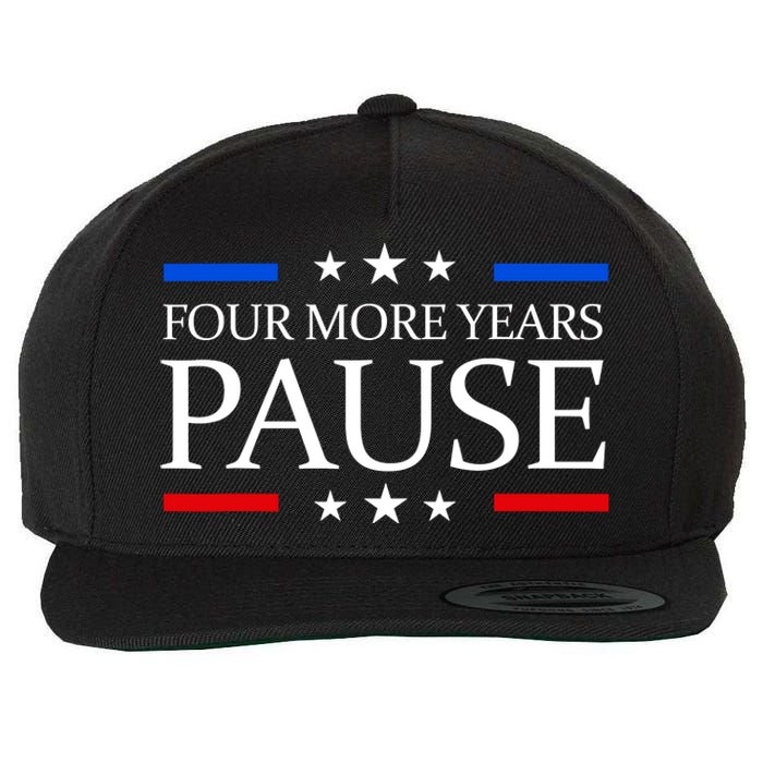 Four More Years Pause Funny Biden Quote Wool Snapback Cap