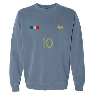 France Number 10 French Soccer Retro Football France Garment-Dyed Sweatshirt