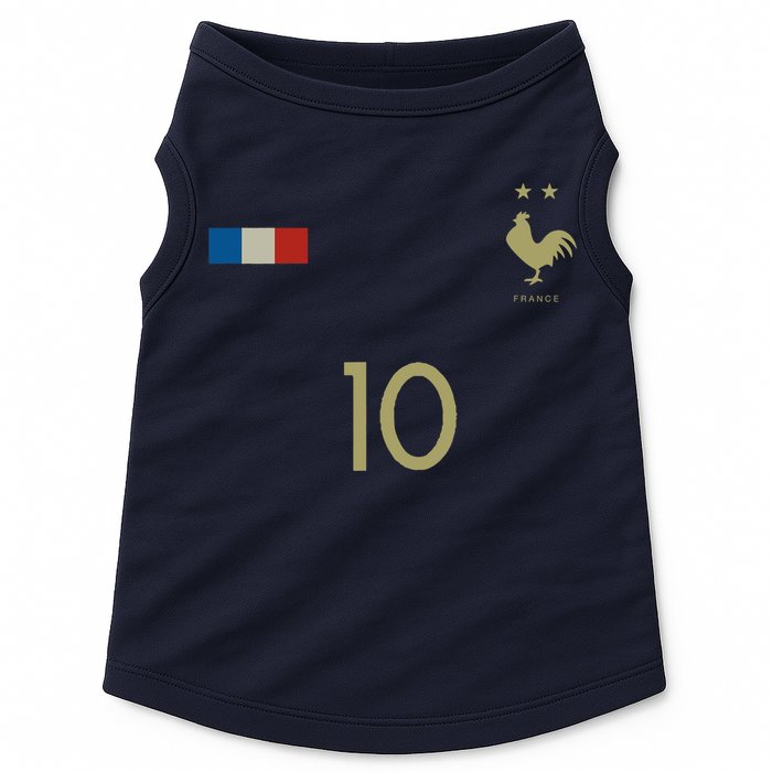 France Number 10 French Soccer Retro Football France Doggie Tank