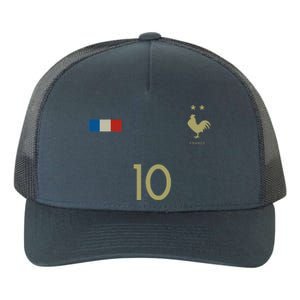 France Number 10 French Soccer Retro Football France Yupoong Adult 5-Panel Trucker Hat