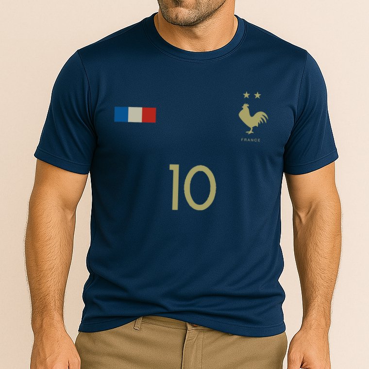 France Number 10 French Soccer Retro Football France Cooling Performance Crew T-Shirt