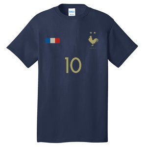 France Number 10 French Soccer Retro Football France Tall T-Shirt