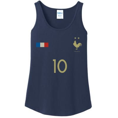 France Number 10 French Soccer Retro Football France Ladies Essential Tank