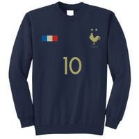 France Number 10 French Soccer Retro Football France Tall Sweatshirt