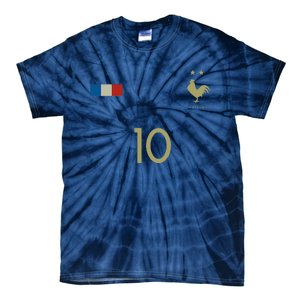 France Number 10 French Soccer Retro Football France Tie-Dye T-Shirt