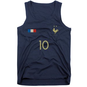 France Number 10 French Soccer Retro Football France Tank Top