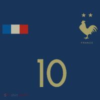 France Number 10 French Soccer Retro Football France Womens T-Shirt