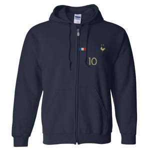 France Number 10 French Soccer Retro Football France Full Zip Hoodie