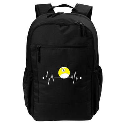 Funny Nine 9 Ball Pool Player Billiards Lover Heartbeat Gift Daily Commute Backpack