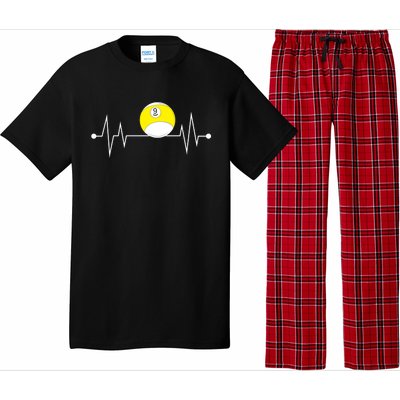 Funny Nine 9 Ball Pool Player Billiards Lover Heartbeat Gift Pajama Set