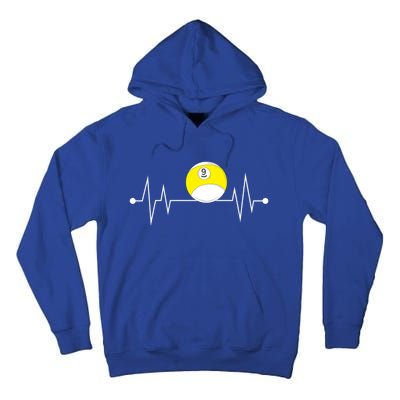 Funny Nine 9 Ball Pool Player Billiards Lover Heartbeat Gift Tall Hoodie