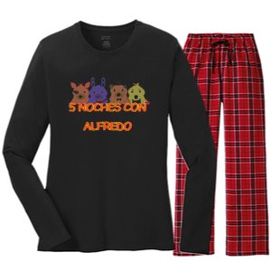 Five Nights At Freddy’S 5 Noches Con Alfredo Women's Long Sleeve Flannel Pajama Set 