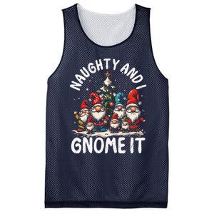 Funny Naughty And I Gnome Christmas Holiday Xmas Pun Mesh Reversible Basketball Jersey Tank