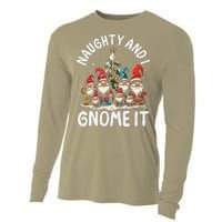 Funny Naughty And I Gnome Christmas Holiday Xmas Pun Cooling Performance Long Sleeve Crew