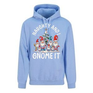 Funny Naughty And I Gnome Christmas Holiday Xmas Pun Unisex Surf Hoodie