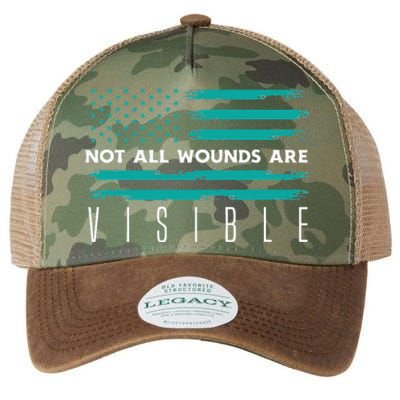 Flag Not All Wounds Trigeminal Neuralgia Awareness Legacy Tie Dye Trucker Hat