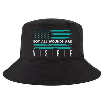 Flag Not All Wounds Trigeminal Neuralgia Awareness Cool Comfort Performance Bucket Hat