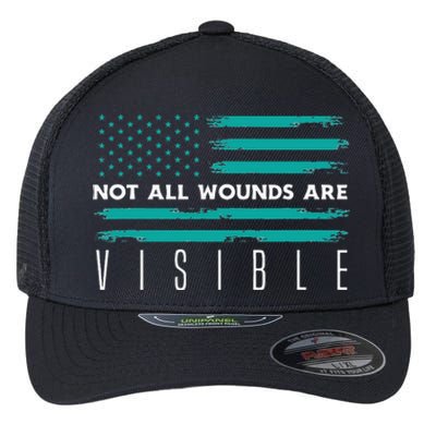 Flag Not All Wounds Trigeminal Neuralgia Awareness Flexfit Unipanel Trucker Cap