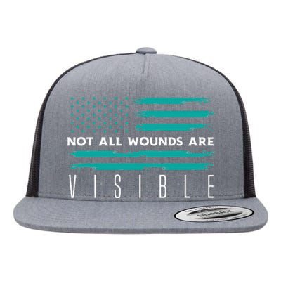 Flag Not All Wounds Trigeminal Neuralgia Awareness Flat Bill Trucker Hat