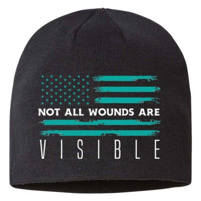 Flag Not All Wounds Trigeminal Neuralgia Awareness Sustainable Beanie