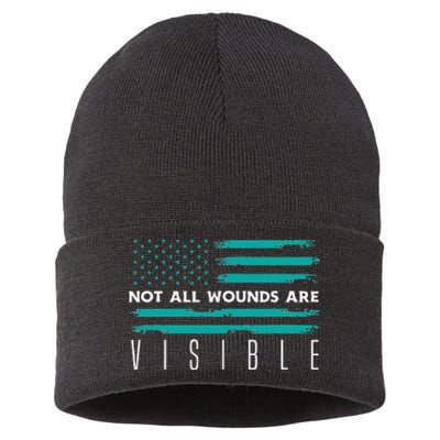 Flag Not All Wounds Trigeminal Neuralgia Awareness Sustainable Knit Beanie