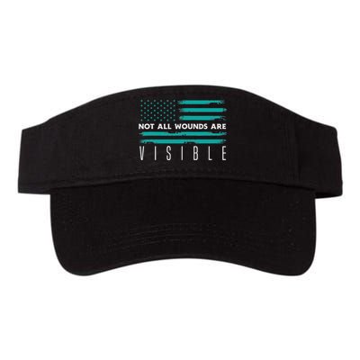 Flag Not All Wounds Trigeminal Neuralgia Awareness Valucap Bio-Washed Visor