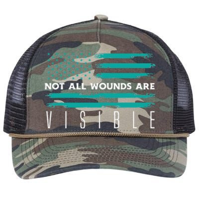 Flag Not All Wounds Trigeminal Neuralgia Awareness Retro Rope Trucker Hat Cap