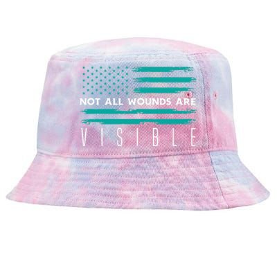 Flag Not All Wounds Trigeminal Neuralgia Awareness Tie-Dyed Bucket Hat