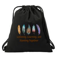 Feathers Native American Unity Day Orange Indigenous Drawstring Bag