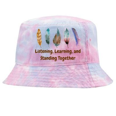 Feathers Native American Unity Day Orange Indigenous Tie-Dyed Bucket Hat