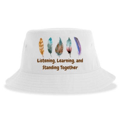 Feathers Native American Unity Day Orange Indigenous Sustainable Bucket Hat