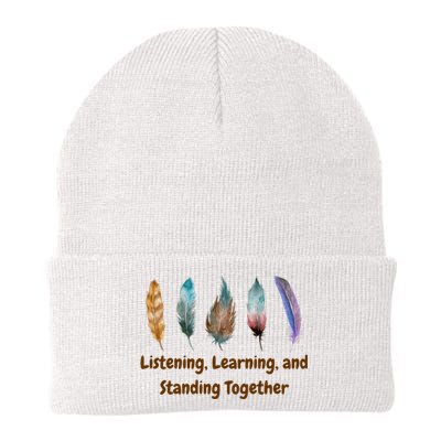 Feathers Native American Unity Day Orange Indigenous Knit Cap Winter Beanie