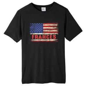 Frances Name American Flag Gift Frances First Name Funny Gift Tall Fusion ChromaSoft Performance T-Shirt