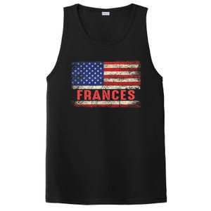 Frances Name American Flag Gift Frances First Name Funny Gift PosiCharge Competitor Tank