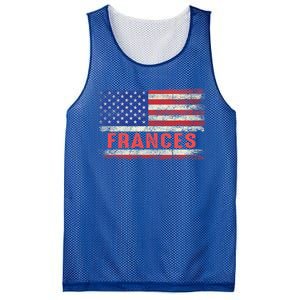 Frances Name American Flag Gift Frances First Name Funny Gift Mesh Reversible Basketball Jersey Tank