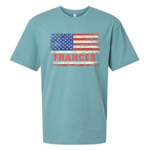 Frances Name American Flag Gift Frances First Name Funny Gift Sueded Cloud Jersey T-Shirt